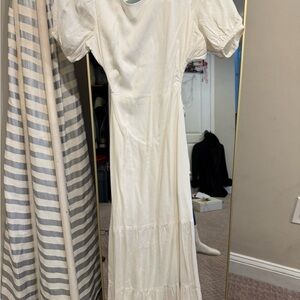 Le Lis Ivory Puff Sleeve Maxi Dress
